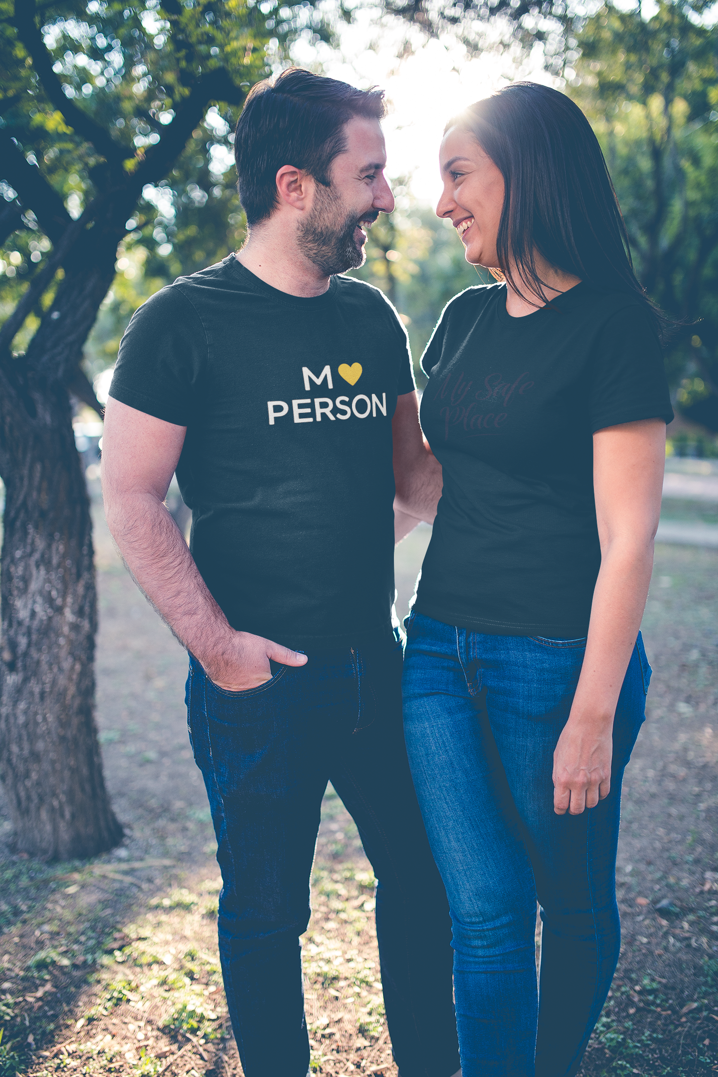 My Person & My Safe Place β Minimalist Matching Black Couple T-Shirt Set | AYIRRA