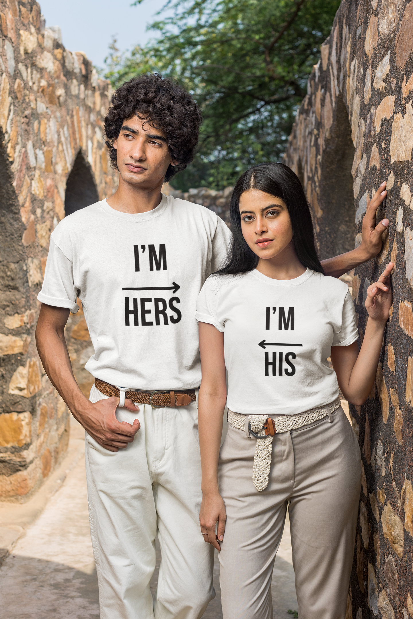 His & Hers White Couple T-Shirt Set – Minimal Matching Tees for Romantic Soulmates | AYIRRA