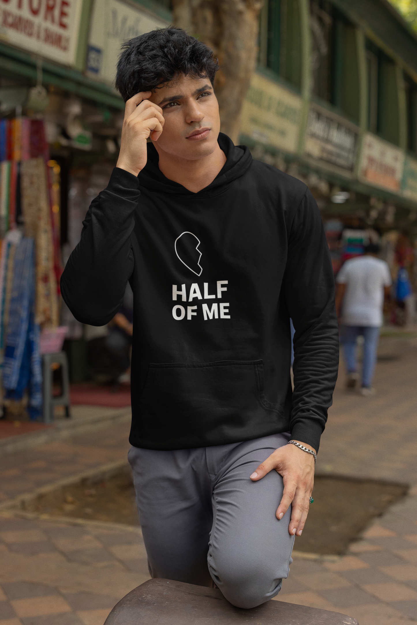 Men’s Statement Hoodie – "Half of Me" | AYIRRA Love Collection