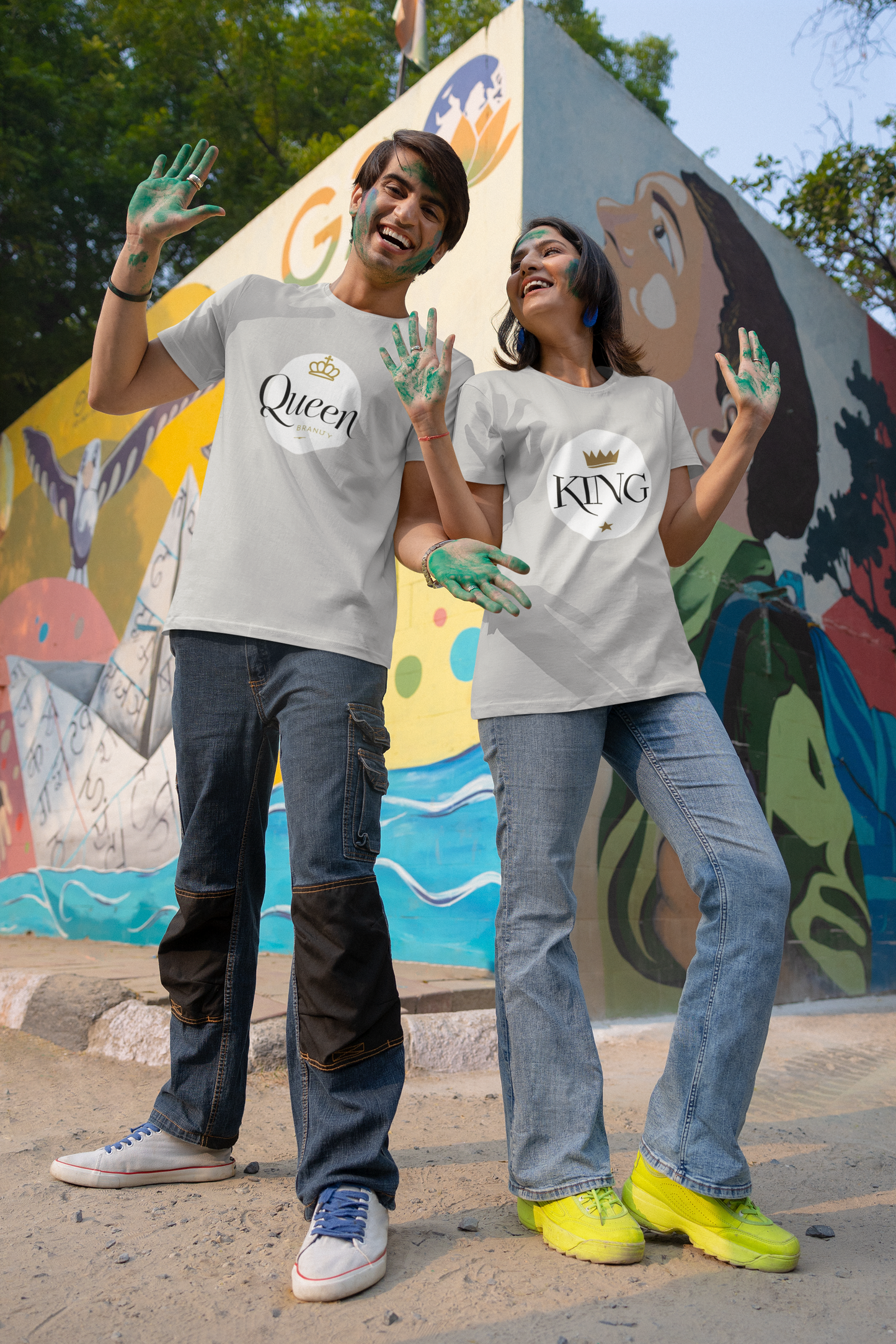 AYIRRA Minimal Couple wear – King & Queen Grey Melange Edition for Couples Who Rule Together