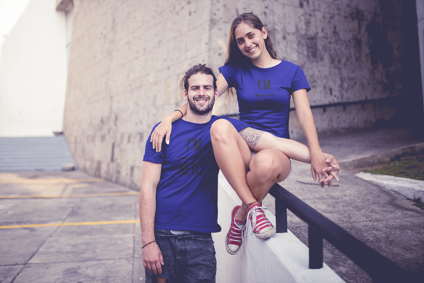 His & Hers Navy Blue Couple T-Shirt Set – Minimal Matching Tees for Romantic Soulmates | AYIRRA