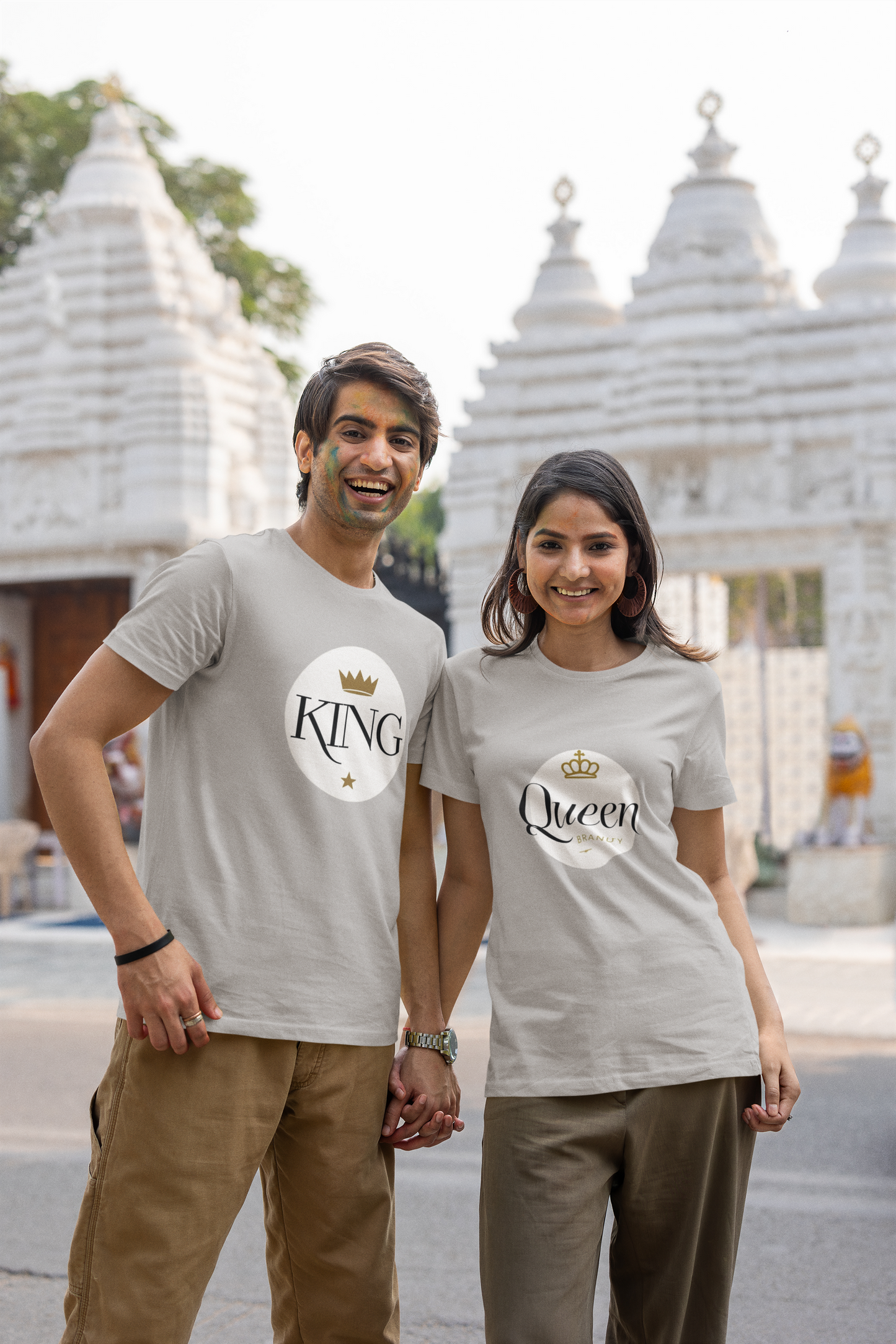 AYIRRA Minimal Couple wear – King & Queen Grey Melange Edition for Couples Who Rule Together