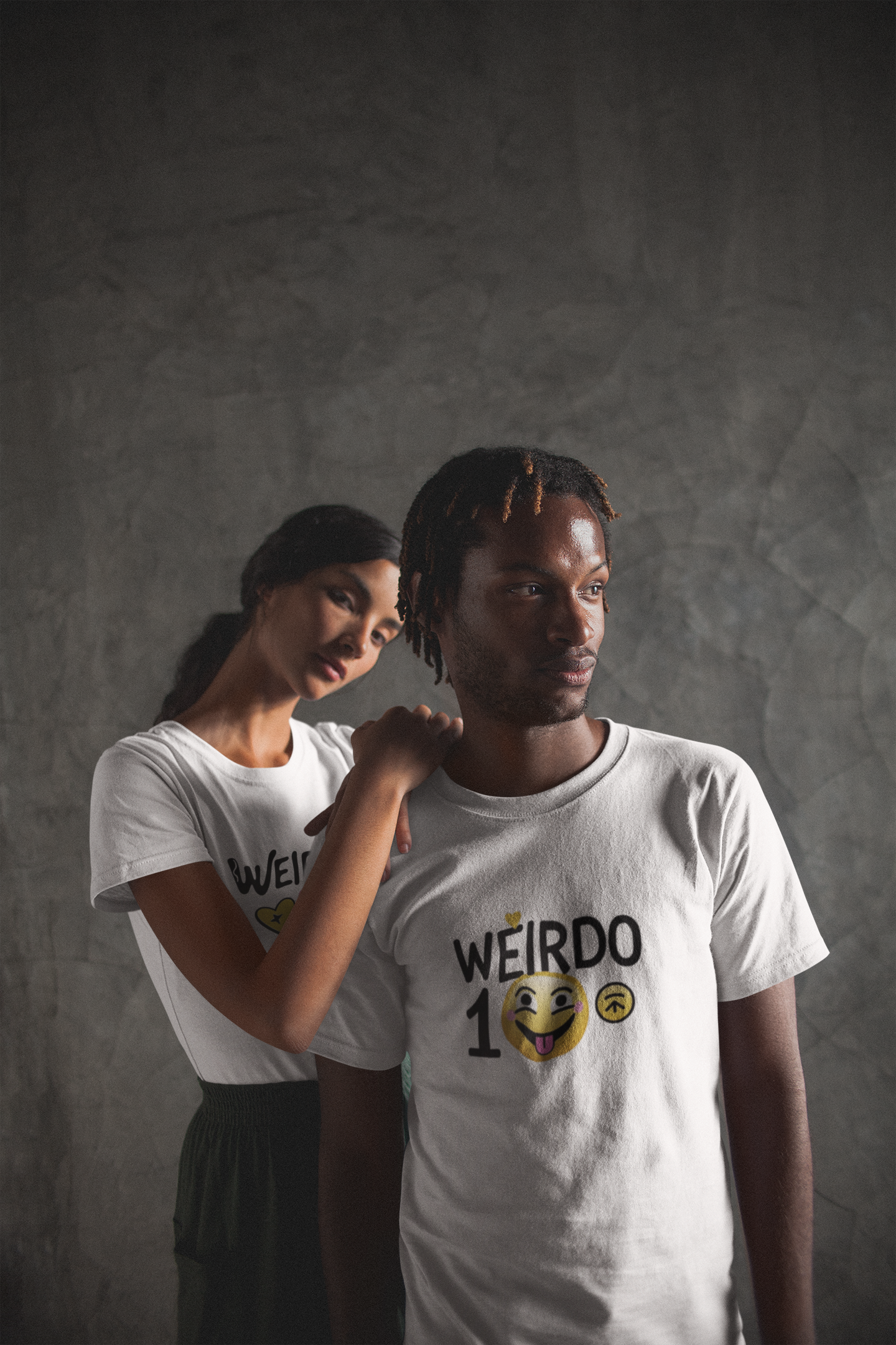 Weirdo 1 & Weirdo 2 – Quirky Matching White Couple T-Shirt Set | AYIRRA