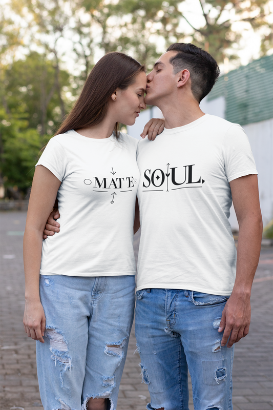 Soul & Mate – Minimalist Matching White Couple T-Shirt Set | AYIRRA