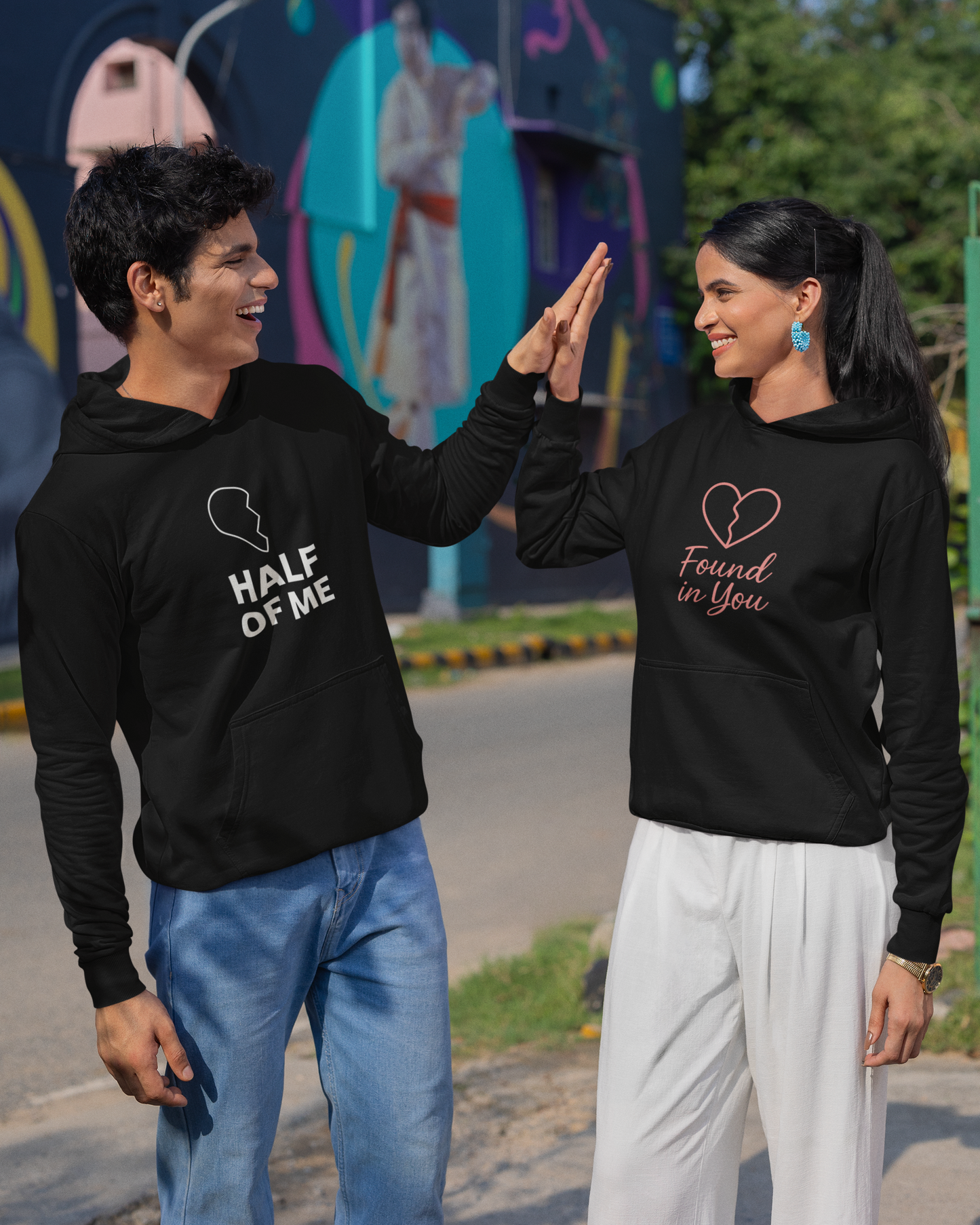AYIRRA Couple Hoodie Set – "Half of Me" & "Found in You" (Black)