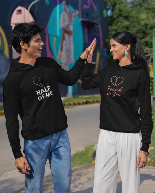 AYIRRA Couple Hoodie Set – "Half of Me" & "Found in You" (Black)