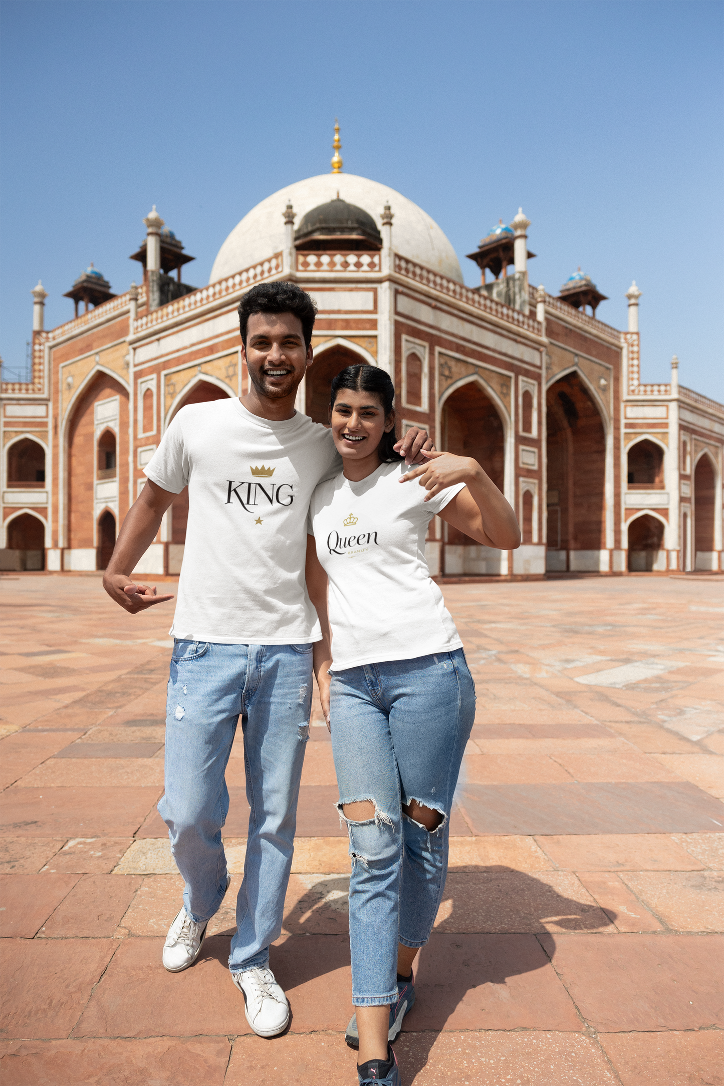 AYIRRA Minimal Couple wear – King & Queen White Edition for Couples Who Rule Together
