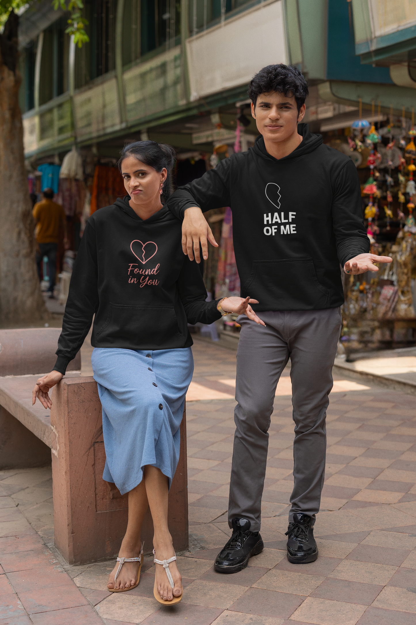 AYIRRA Couple Hoodie Set – "Half of Me" & "Found in You" (Black)