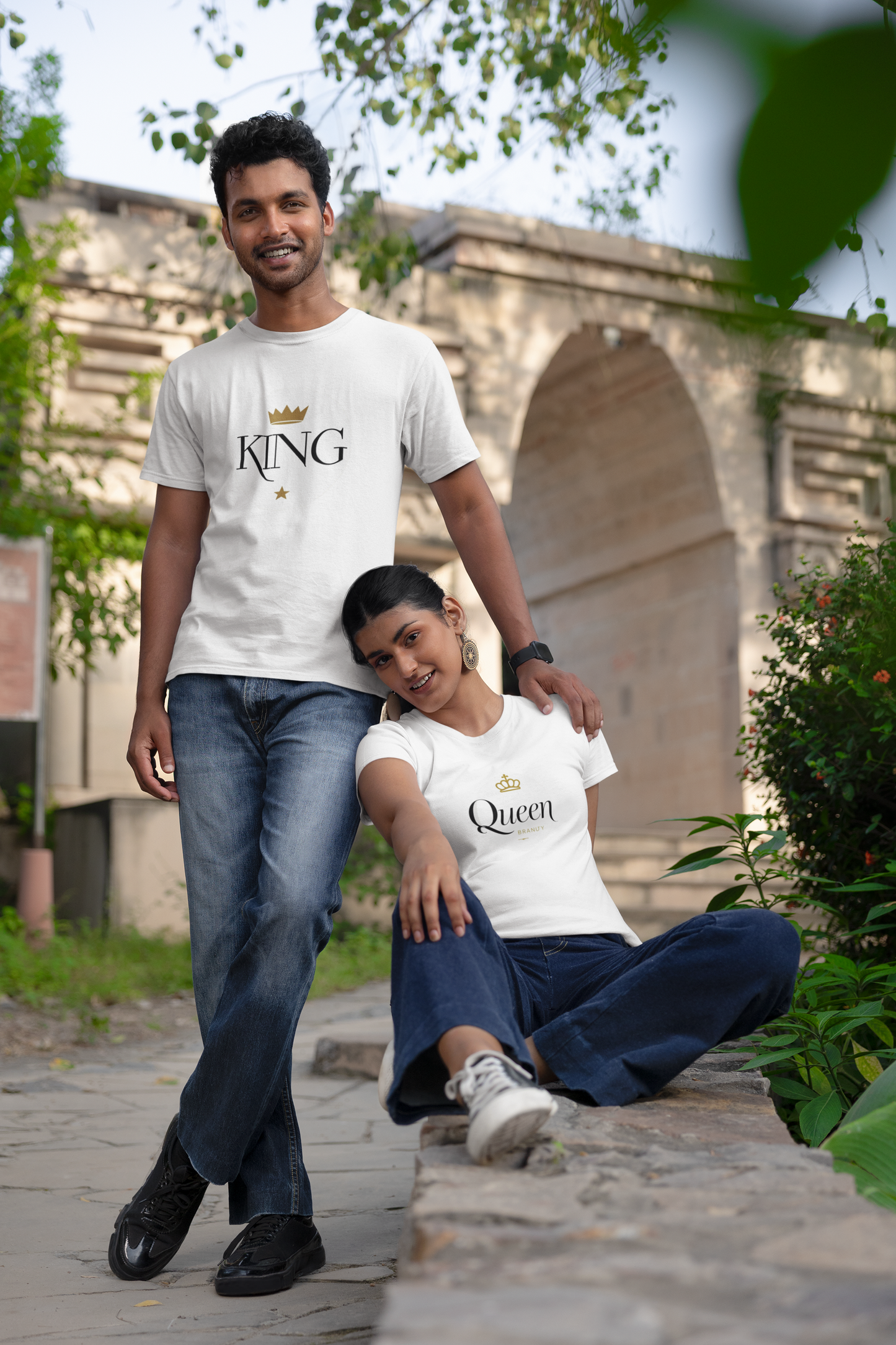 AYIRRA Minimal Couple wear – King & Queen White Edition for Couples Who Rule Together