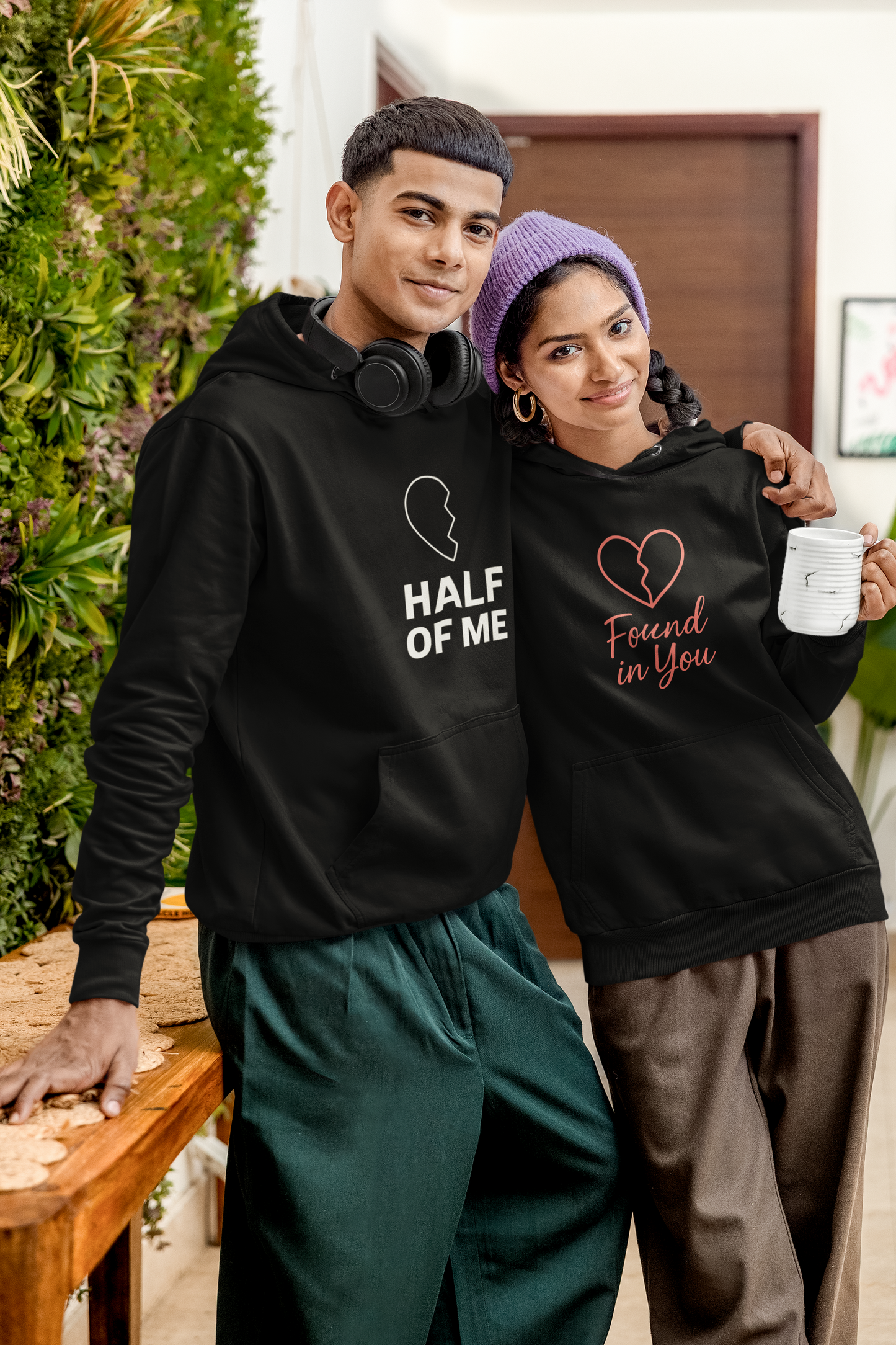 AYIRRA Couple Hoodie Set – "Half of Me" & "Found in You" (Black)
