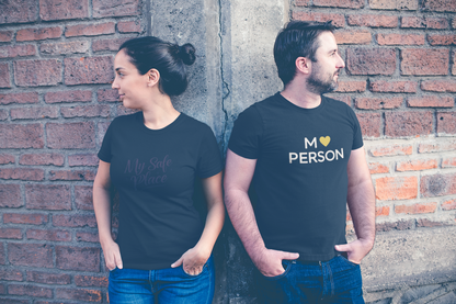 My Person & My Safe Place – Minimalist Matching Black Couple T-Shirt Set | AYIRRA