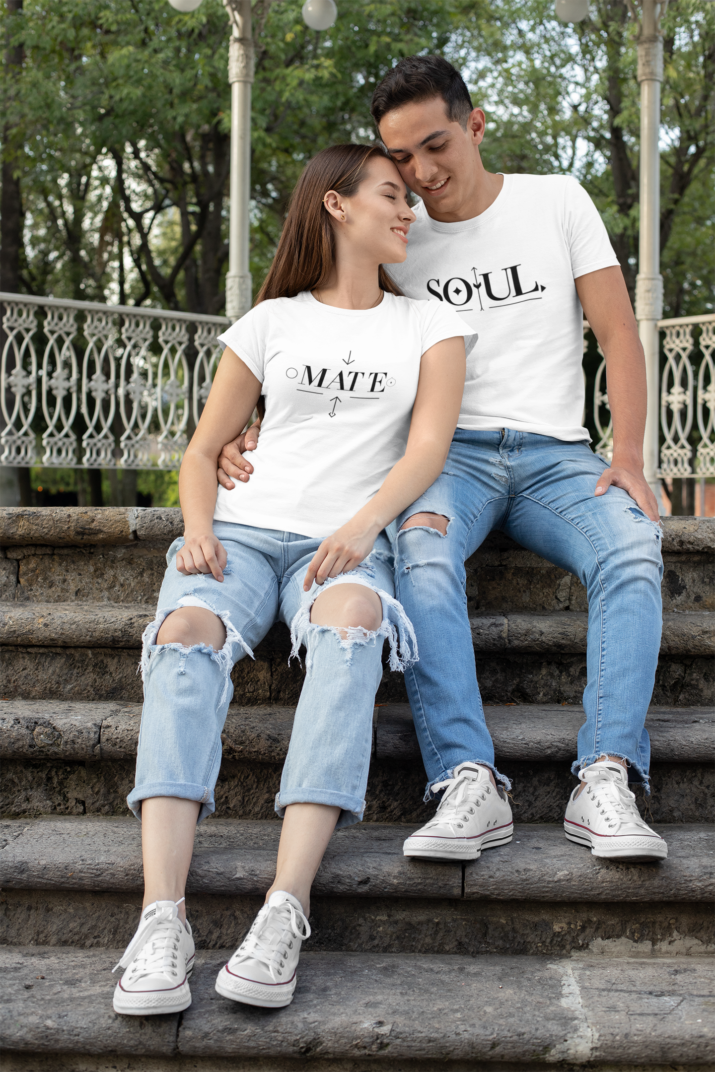 Soul & Mate – Minimalist Matching White Couple T-Shirt Set | AYIRRA