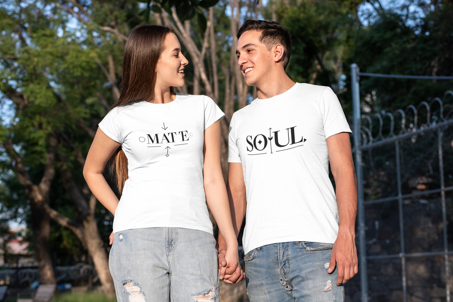 Soul & Mate – Minimalist Matching White Couple T-Shirt Set | AYIRRA