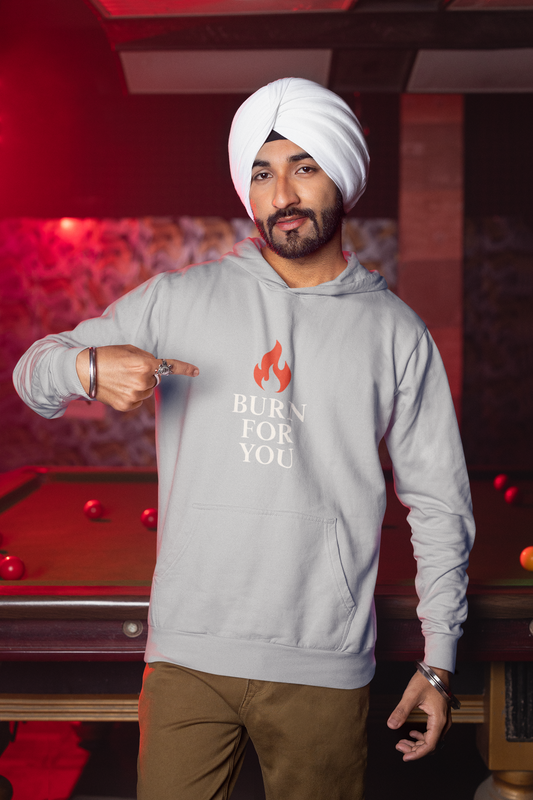 Men’s Bold Hoodie – “Burn for You” | AYIRRA Flame Edition