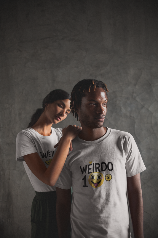 Weirdo 1 & Weirdo 2 – Quirky Matching Grey MelangeCouple T-Shirt Set | AYIRRA