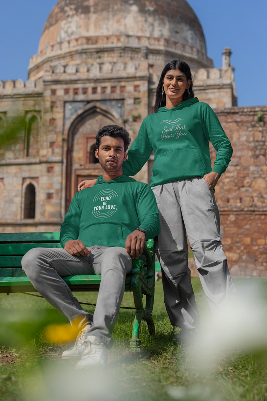 AYIRRA Couple Hoodie Set – "Echo of Your Love" & "Soul That Hears You" (Bottle Green)