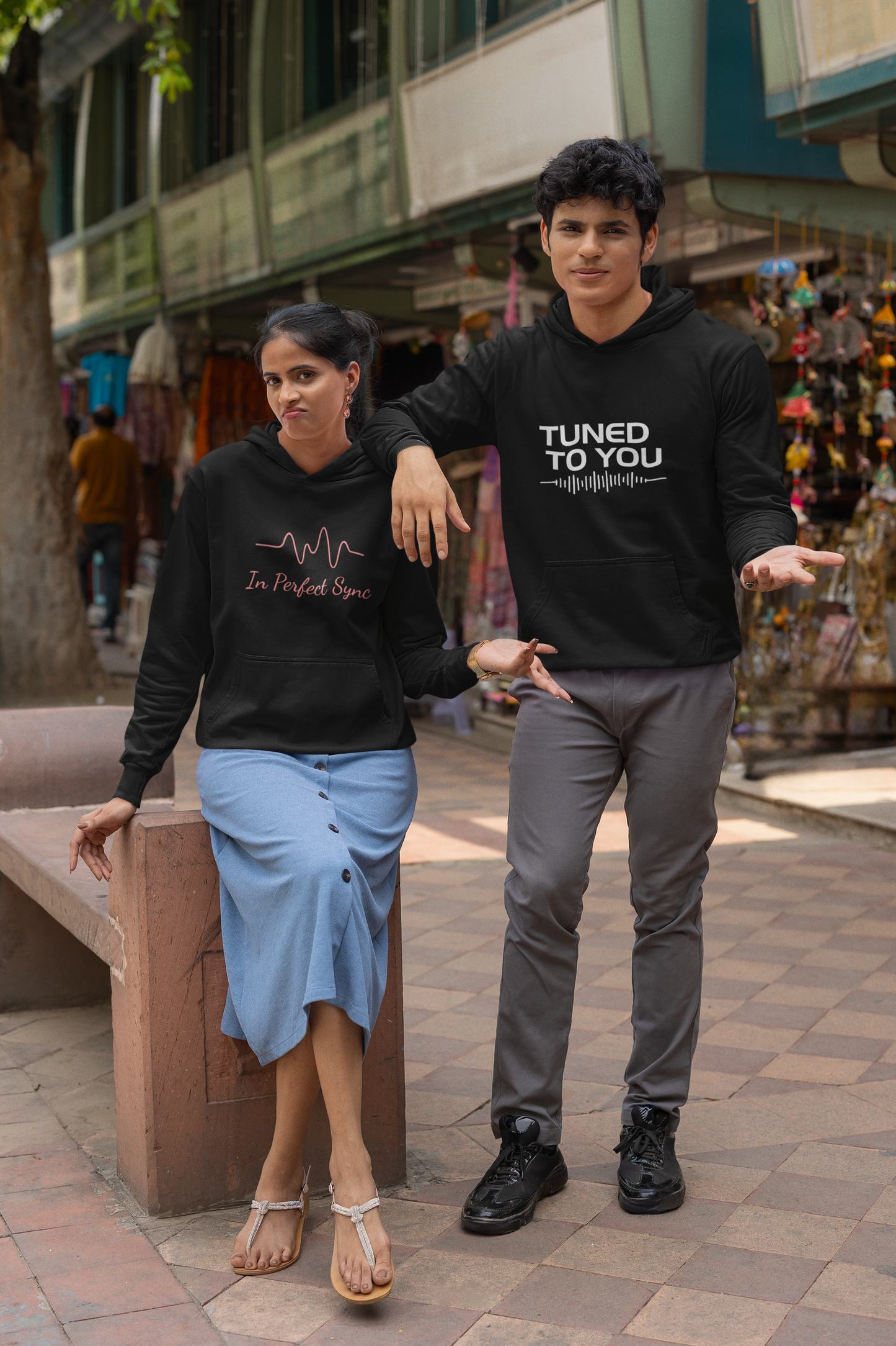 AYIRRA Couple Hoodie Set – "You’re My Galaxy" & "You’re My Universe" (Black)