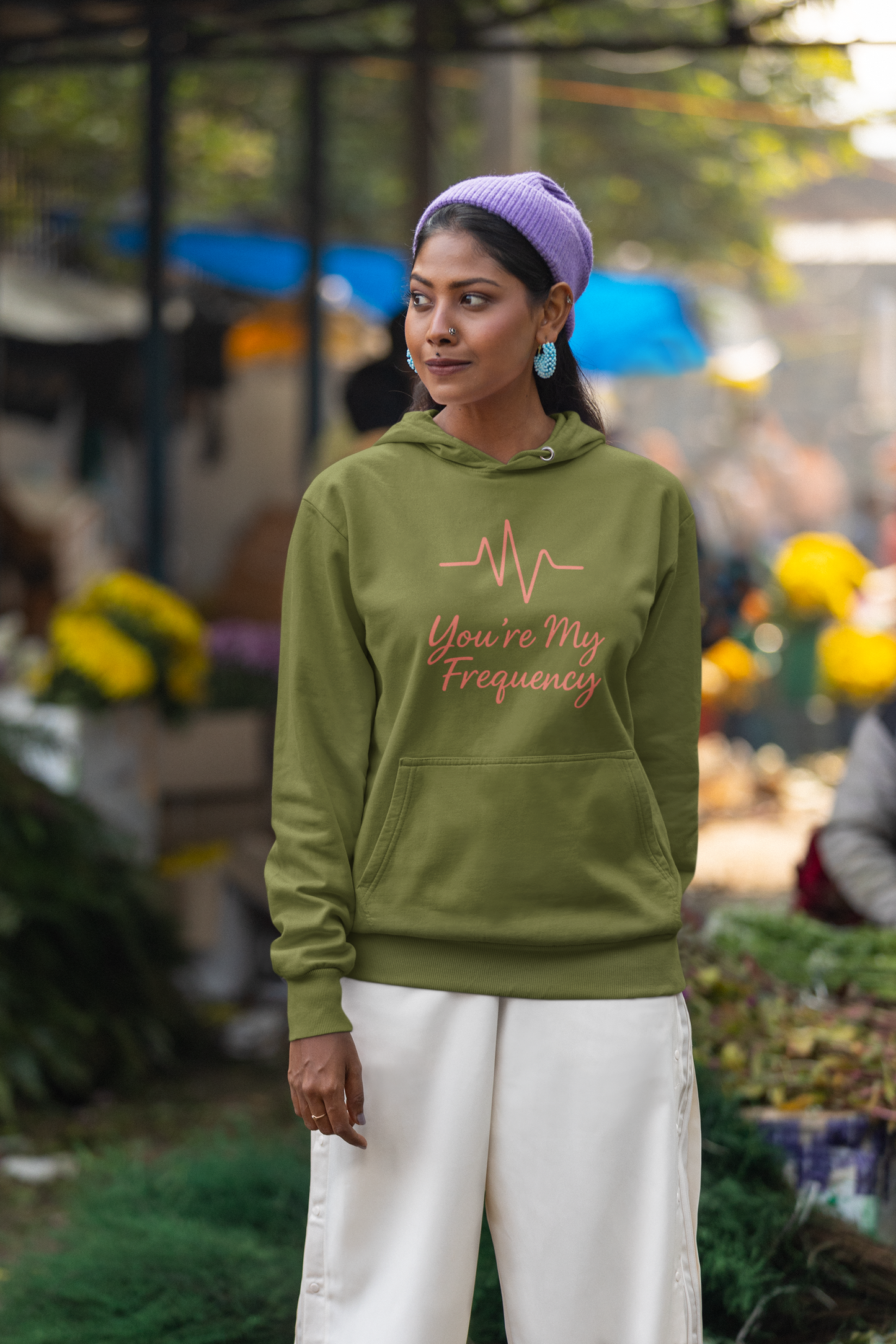 Women’s Heartbeat Hoodie – “You’re My Frequency” | AYIRRA Vibe Series