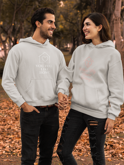 AYIRRA Couple Hoodie Set – "You Feel Like Home" & "Where My Heart Belongs" (Grey Melange)
