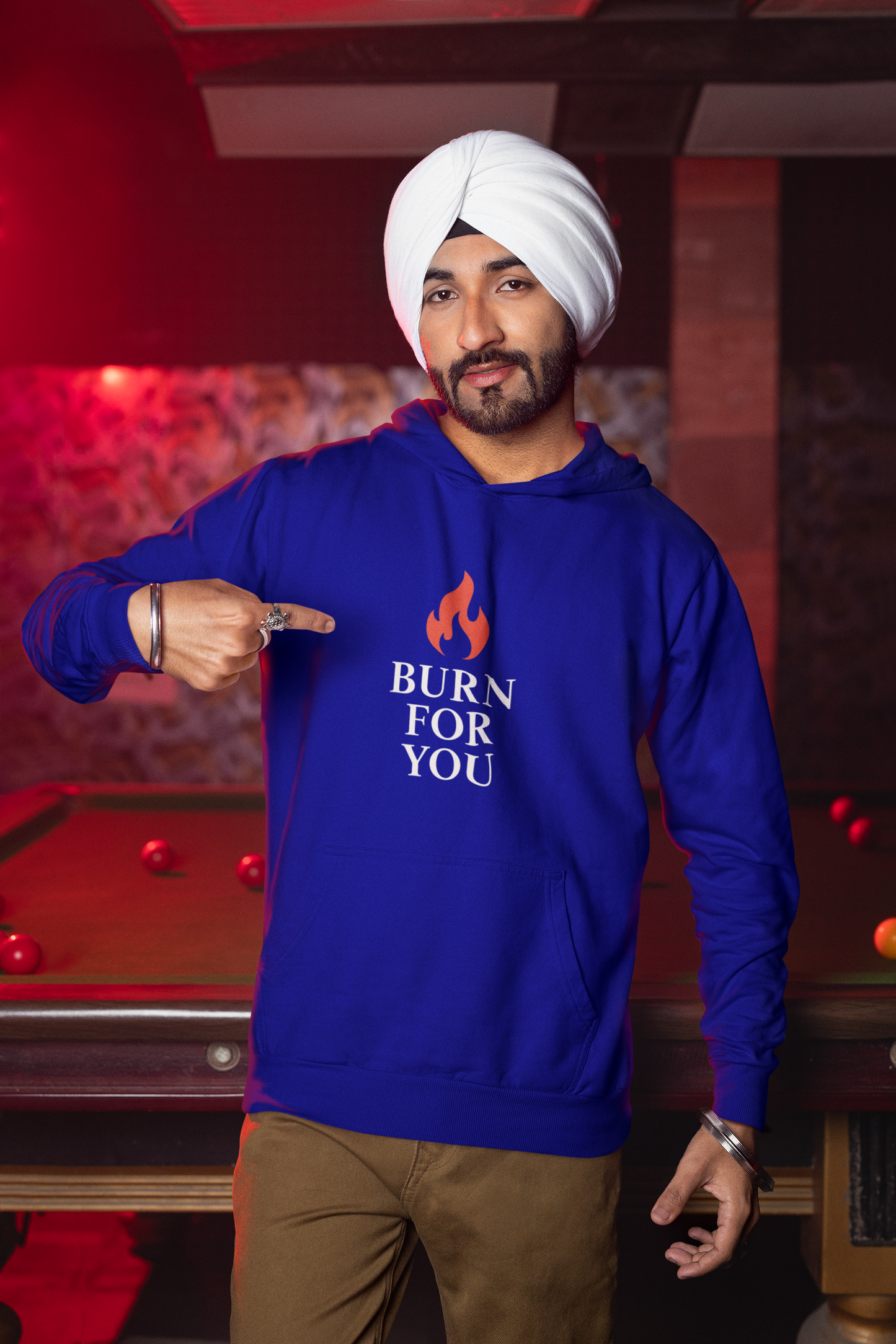 Men’s Bold Hoodie – “Burn for You” | AYIRRA Flame Edition