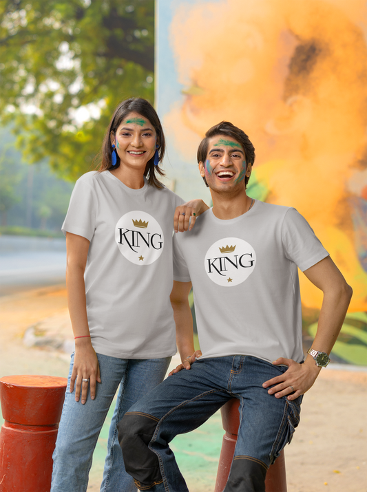 AYIRRA Minimal Couple wear – King & Queen Grey Melange Edition for Couples Who Rule Together