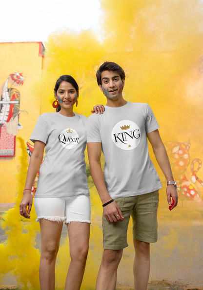AYIRRA Minimal Couple wear – King & Queen Grey Melange Edition for Couples Who Rule Together