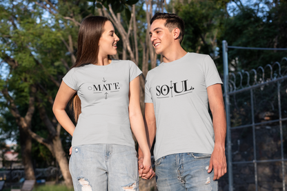 Soul & Mate – Minimalist Matching Grey Melange Couple T-Shirt Set | AYIRRA