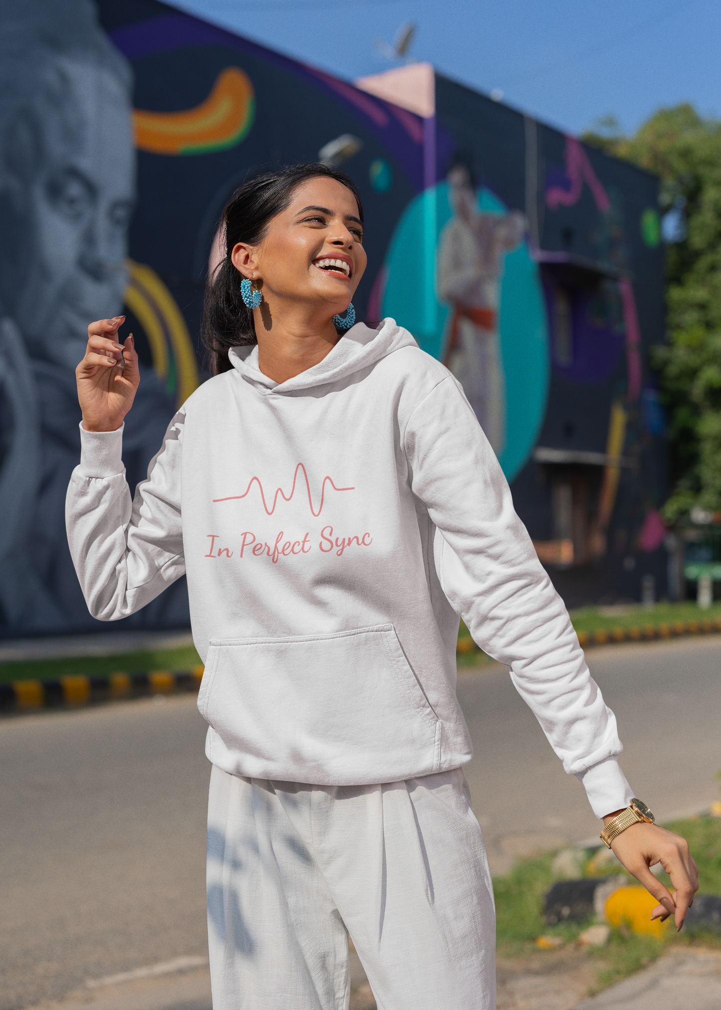 Women’s Heartbeat Hoodie – "In Perfect Sync" | AYIRRA Vibe Collection